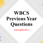WBCS Previous Year Questions