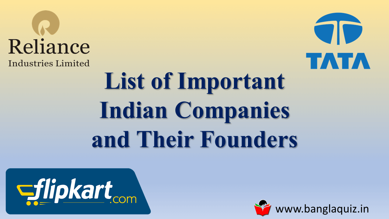 List of Important Indian Companies and Their Founders