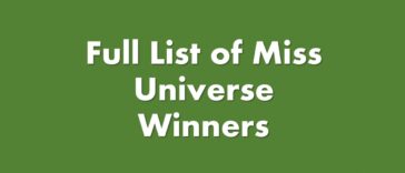 Full List of Miss Universe Winners